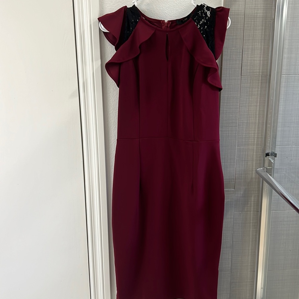 Knee Length Wine Colored Dress